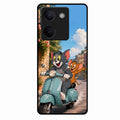 Cartoon Scooter Adventure Premium Glass Phone Case for Vivo Y200 Pro 5G