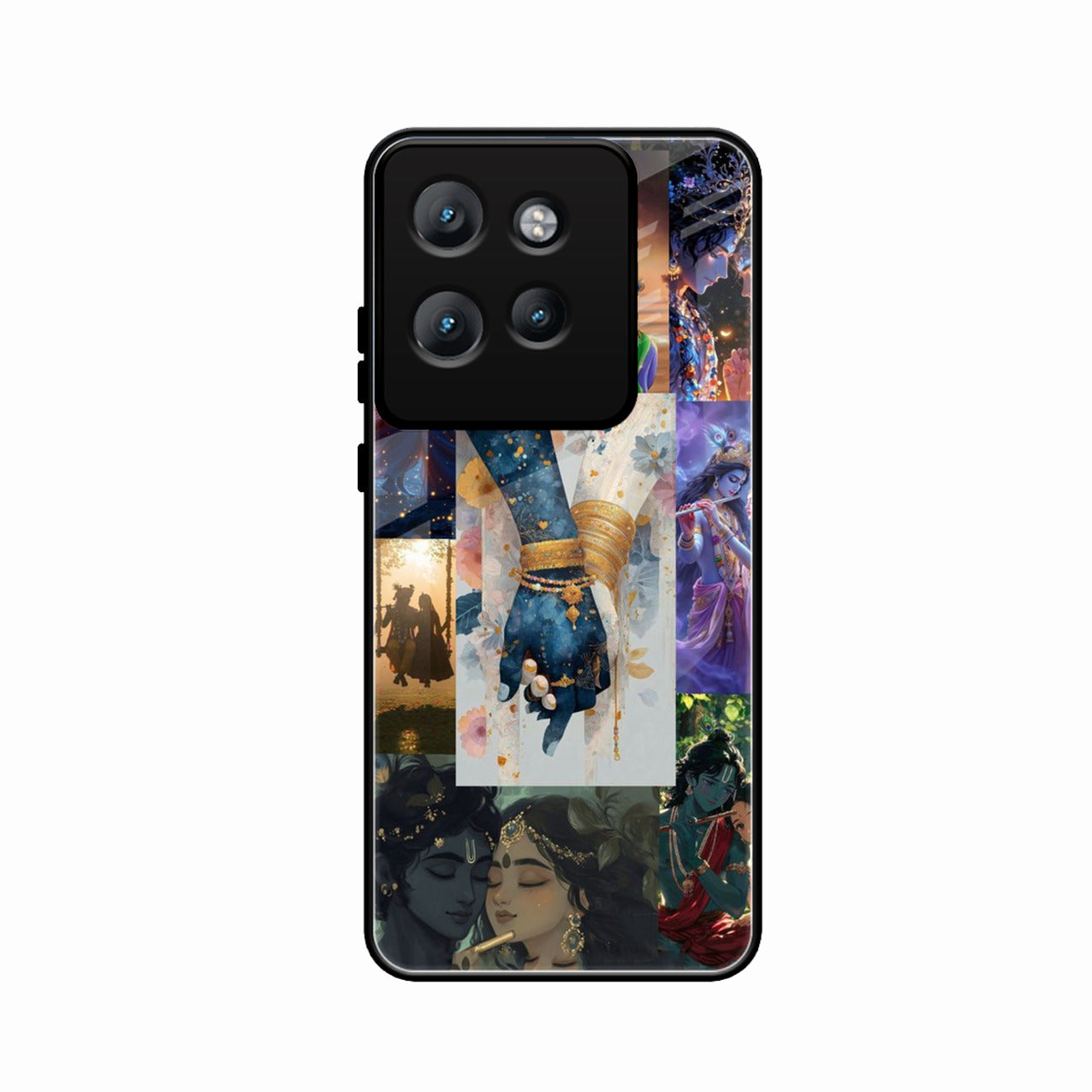 Eternal Radha Krishna Love Glass Phone Case for Motorola Edge 50 Neo