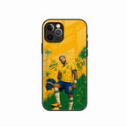 Golden Striker Glass Phone Case for iPhone 15 Pro Max