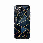 Midnight Gold Geometric Premium Glass Phone Case for iPhone 13 mini