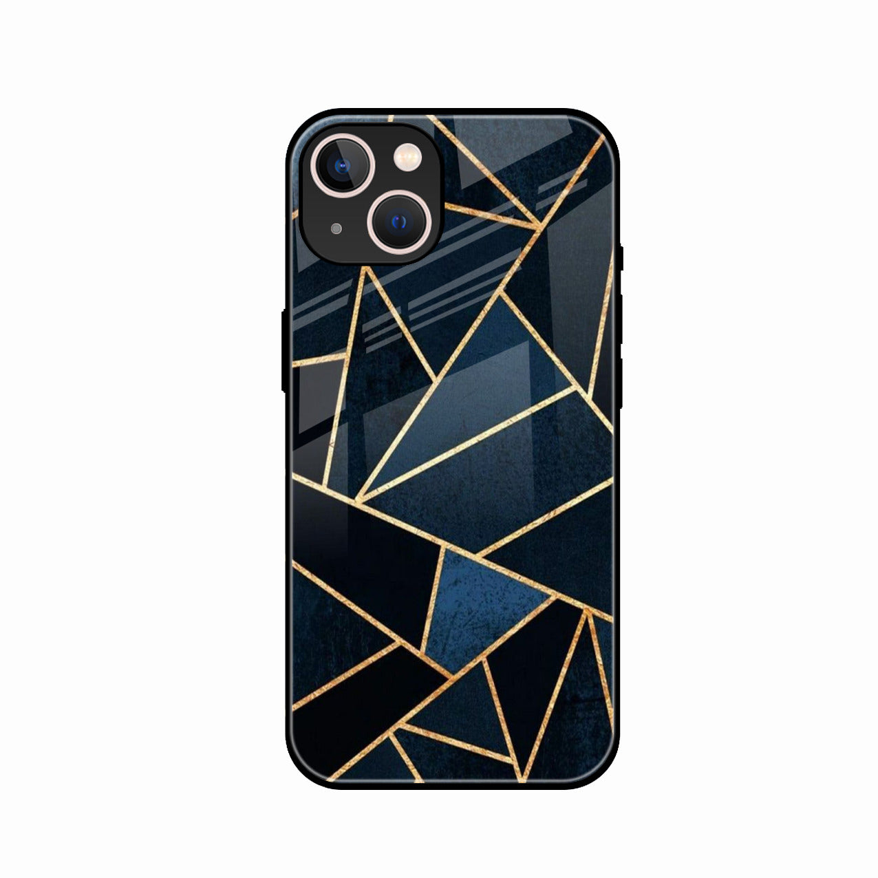 Midnight Gold Geometric Premium Glass Phone Case for iPhone 13 mini