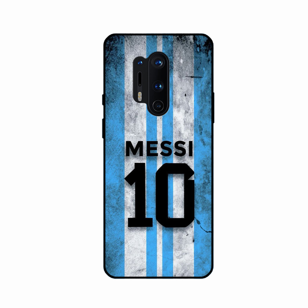 Blue Stripes Number 10 Football Glass Phone Case for Oneplus 8 Pro