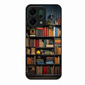 Colorful Bookshelf Art Glass Case Cover for Oppo Reno 14 5G