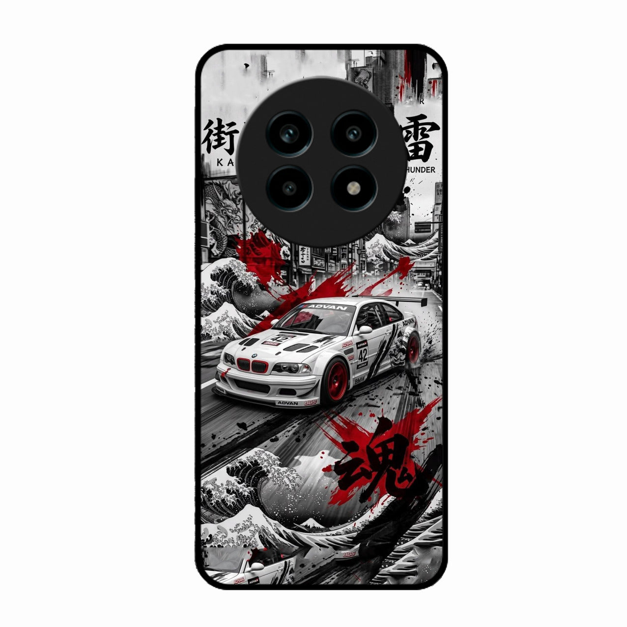 Japanese Wave Drift Racing Premium Glass Phone Case for Realme 13 Pro Plus 5G