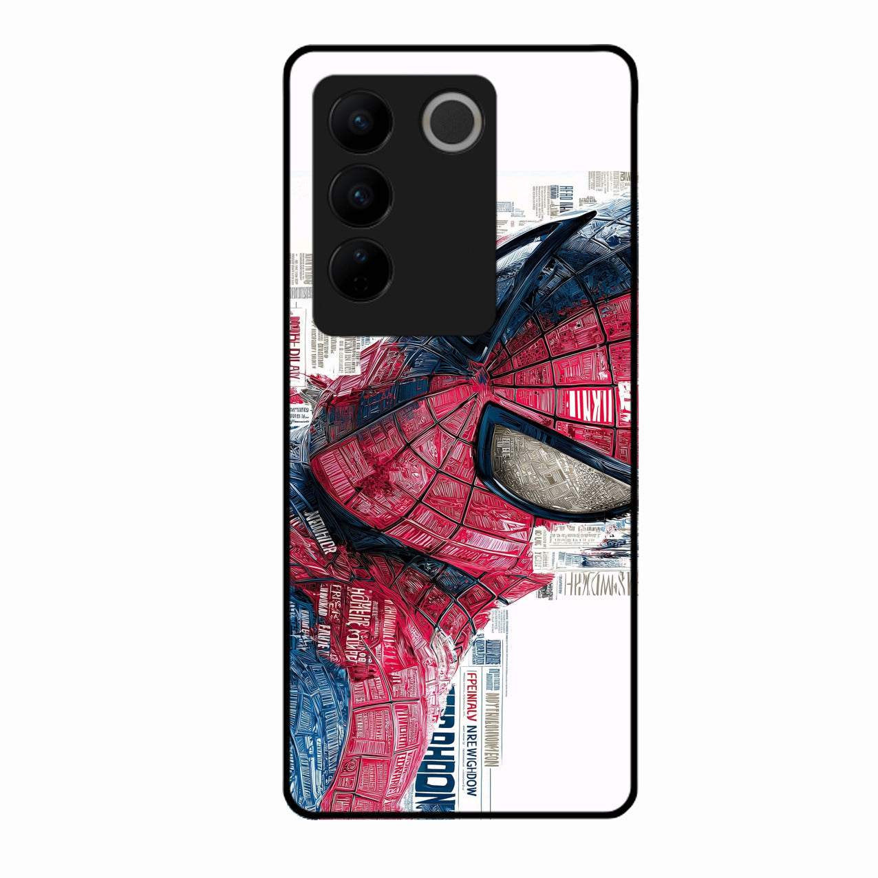 Red Blue Web Hero Glass Phone Cover for Vivo V27 5G