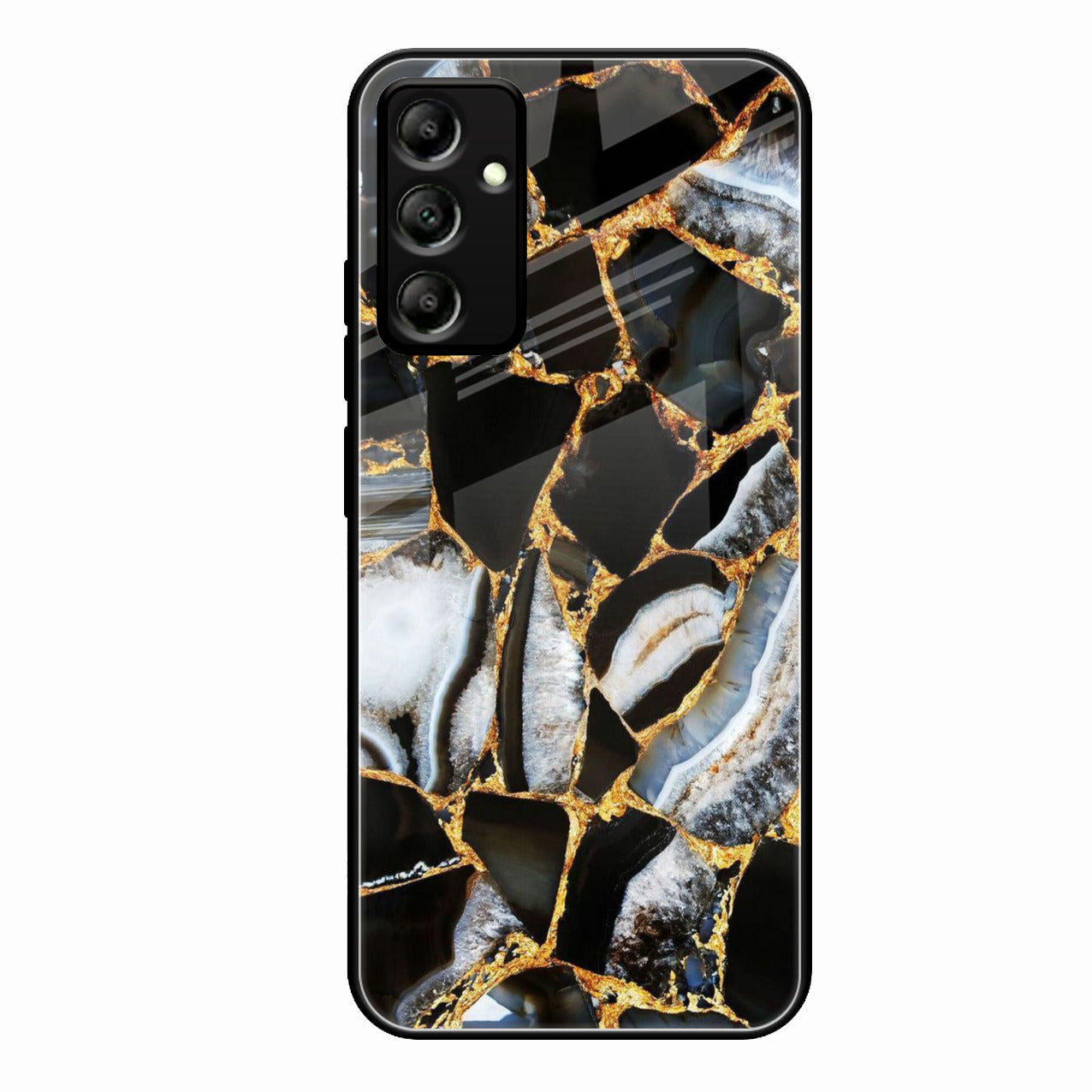 Black Gold Marble Glass Phone Case for Samsung Galaxy A34 5G