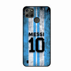 Blue Stripes Number 10 Football Glass Phone Case for Realme C25Y