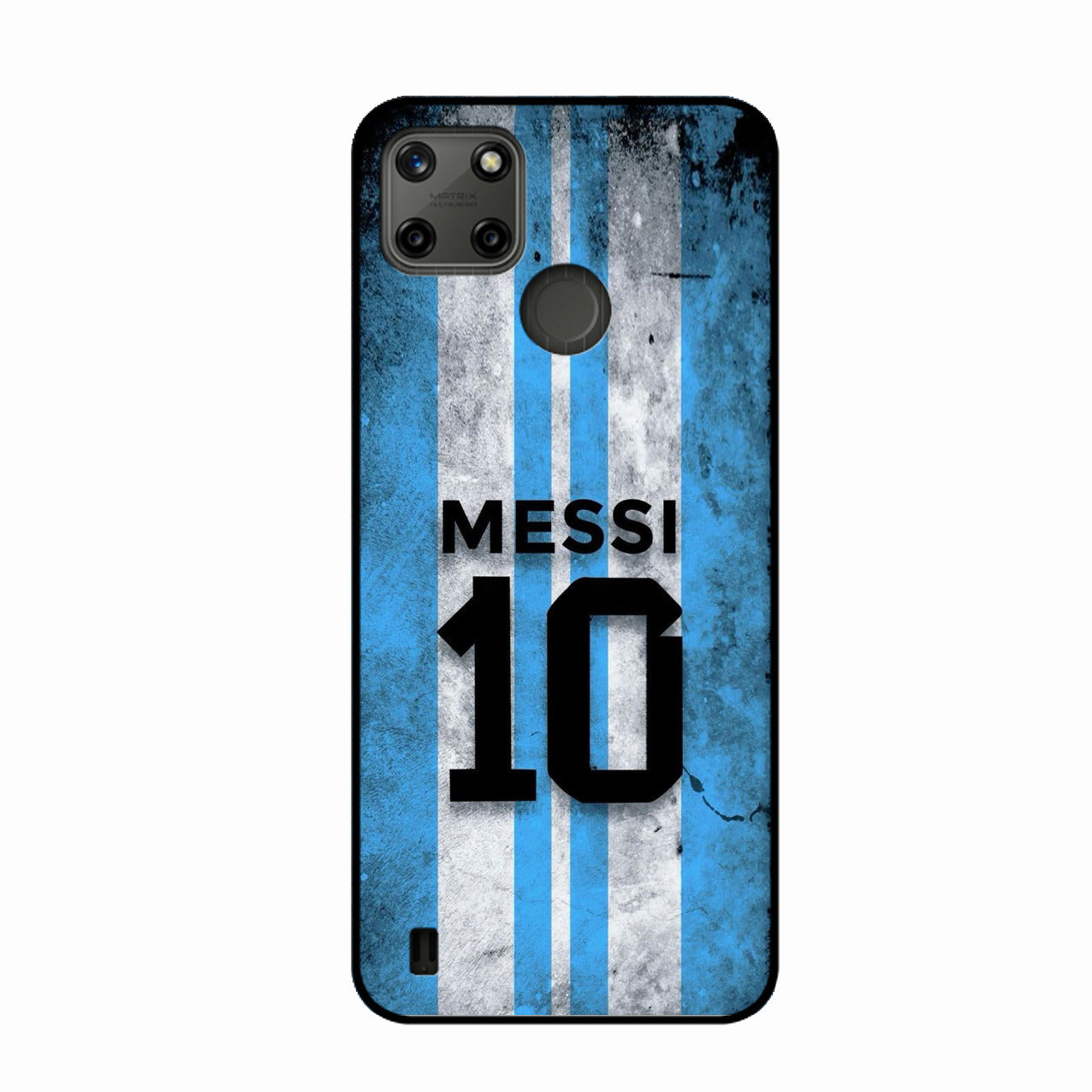Blue Stripes Number 10 Football Glass Phone Case for Realme C25Y
