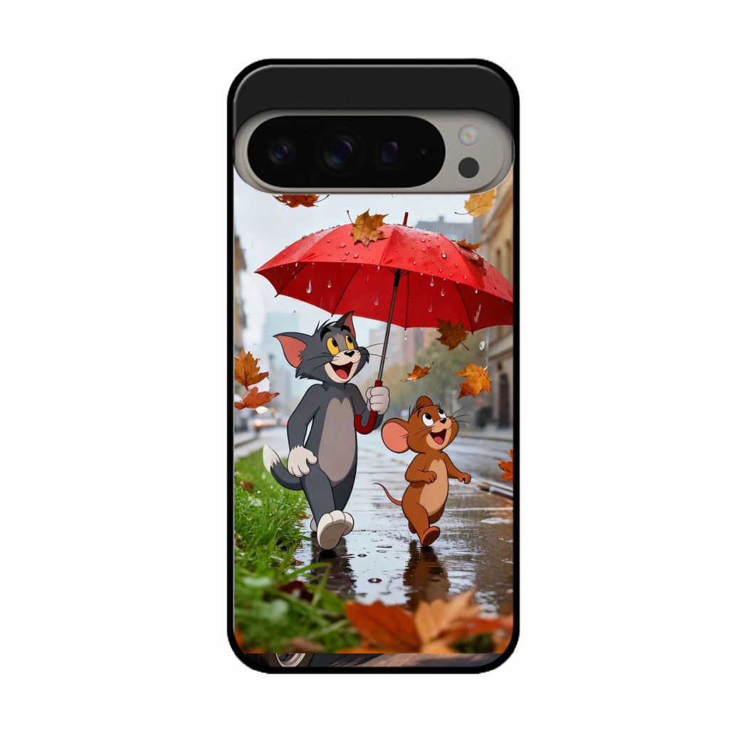 Rainy Day Cartoon Glass Phone Case for Google Pixel 9 Pro Xl