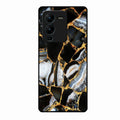 Black Gold Marble Glass Phone Case for Vivo V25 Pro 5G