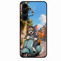 Cartoon Scooter Adventure Premium Glass Phone Case for Samsung Galaxy S24 Fe 5G