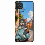 Cartoon Scooter Adventure Premium Glass Phone Case for Samsung Galaxy F42 5G