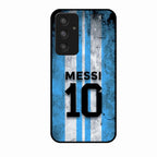 Blue Stripes Number 10 Football Glass Phone Case for Samsung Galaxy A54 5G