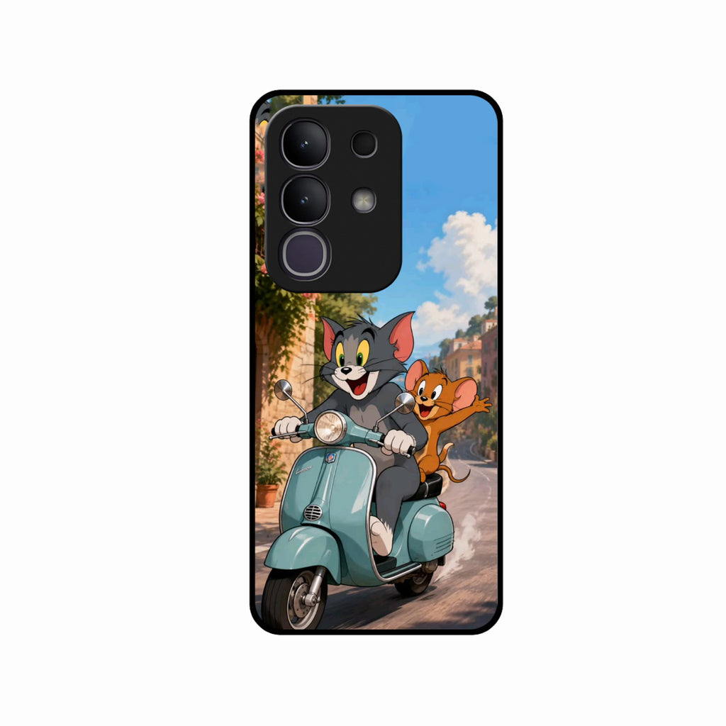 Cartoon Scooter Adventure Premium Glass Phone Case for iQOO Z10x 5G