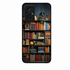 Colorful Bookshelf Art Glass Case Cover for Redmi 11 Prime 4G