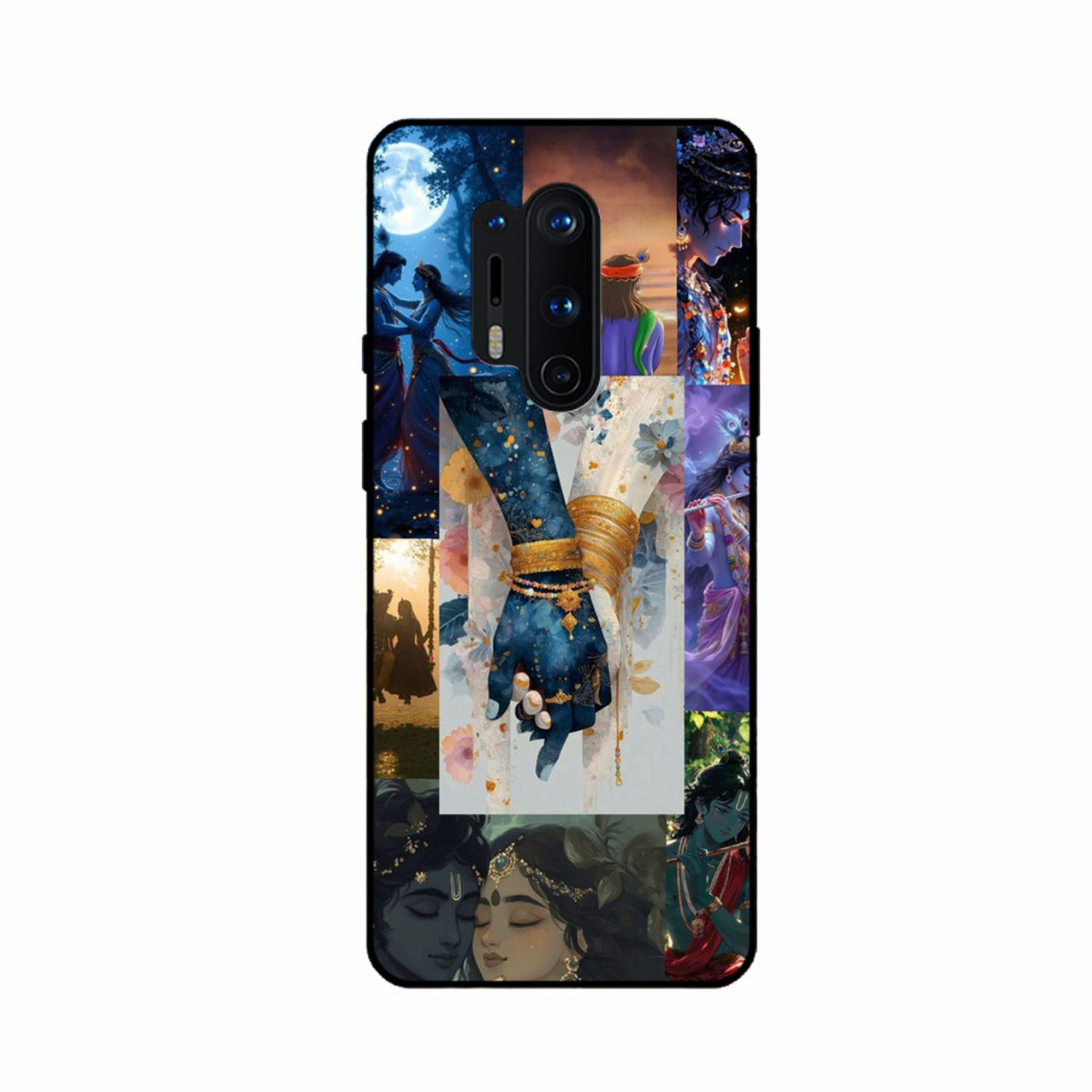 Eternal Radha Krishna Love Glass Phone Case for Oneplus 8 Pro