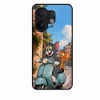 Cartoon Scooter Adventure Premium Glass Phone Case for Vivo T4 Pro 5G