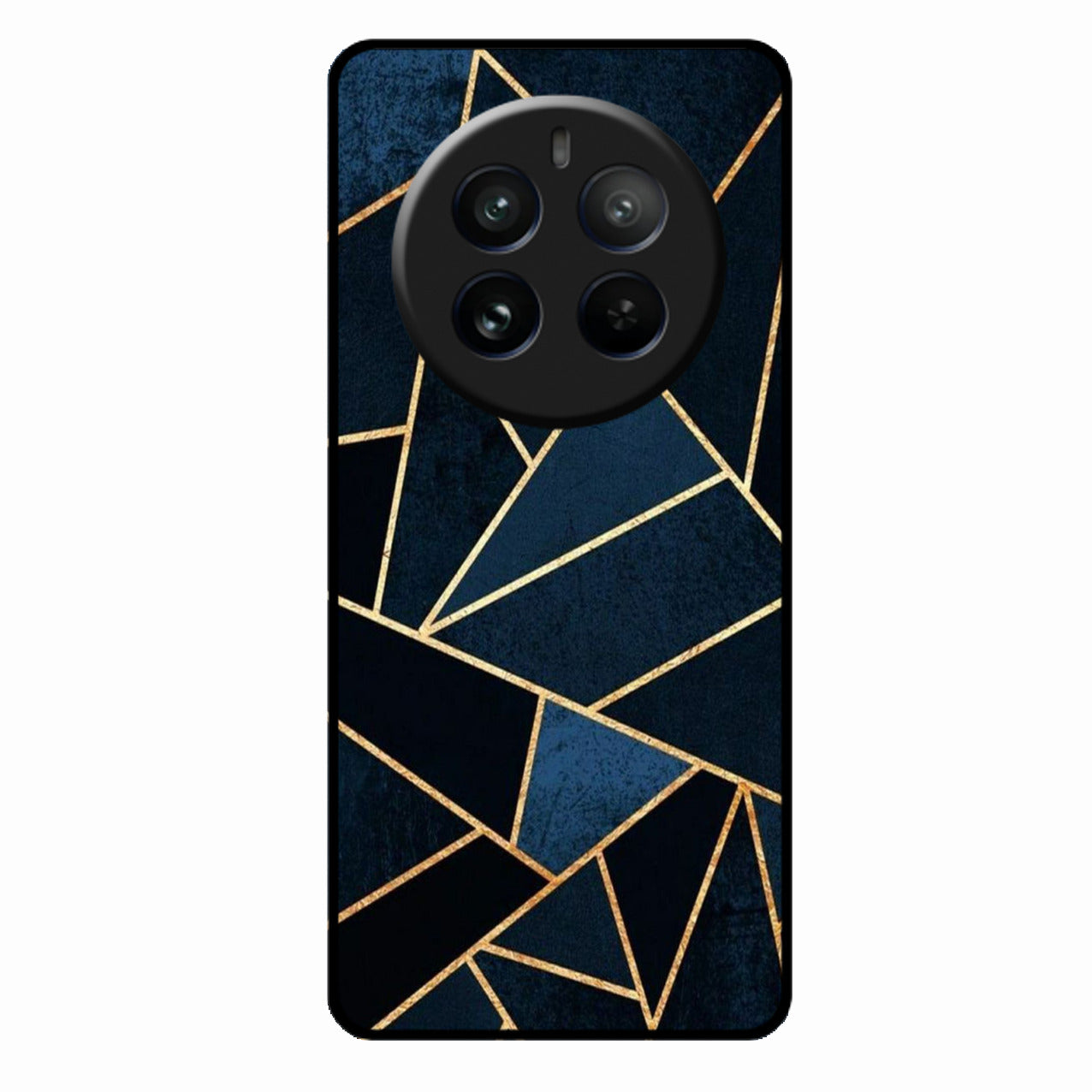 Midnight Gold Geometric Premium Glass Phone Case for Realme 12 Pro 5G