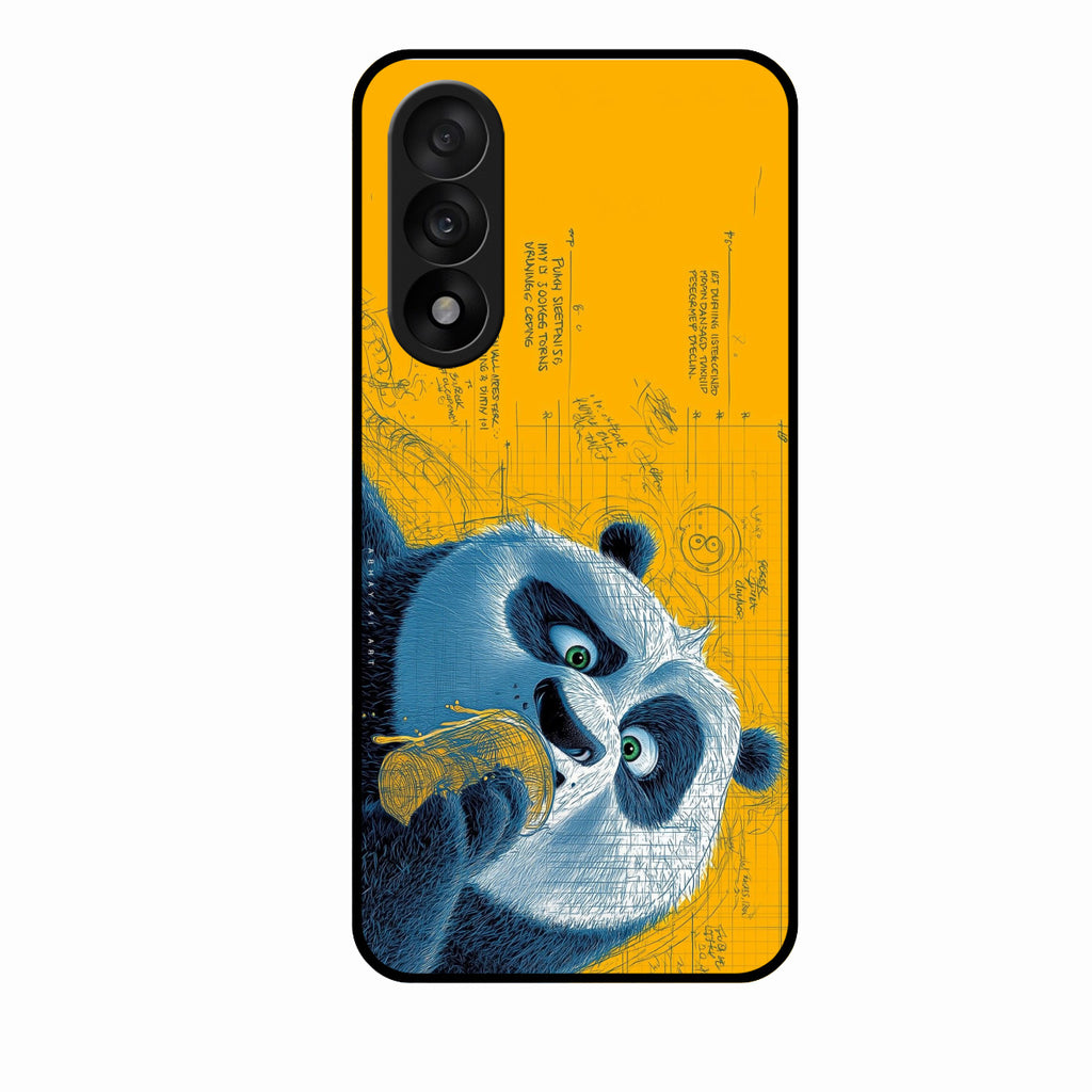 Cute Panda Sketch Premium Glass Phone Case for Oneplus Nord 5 5G