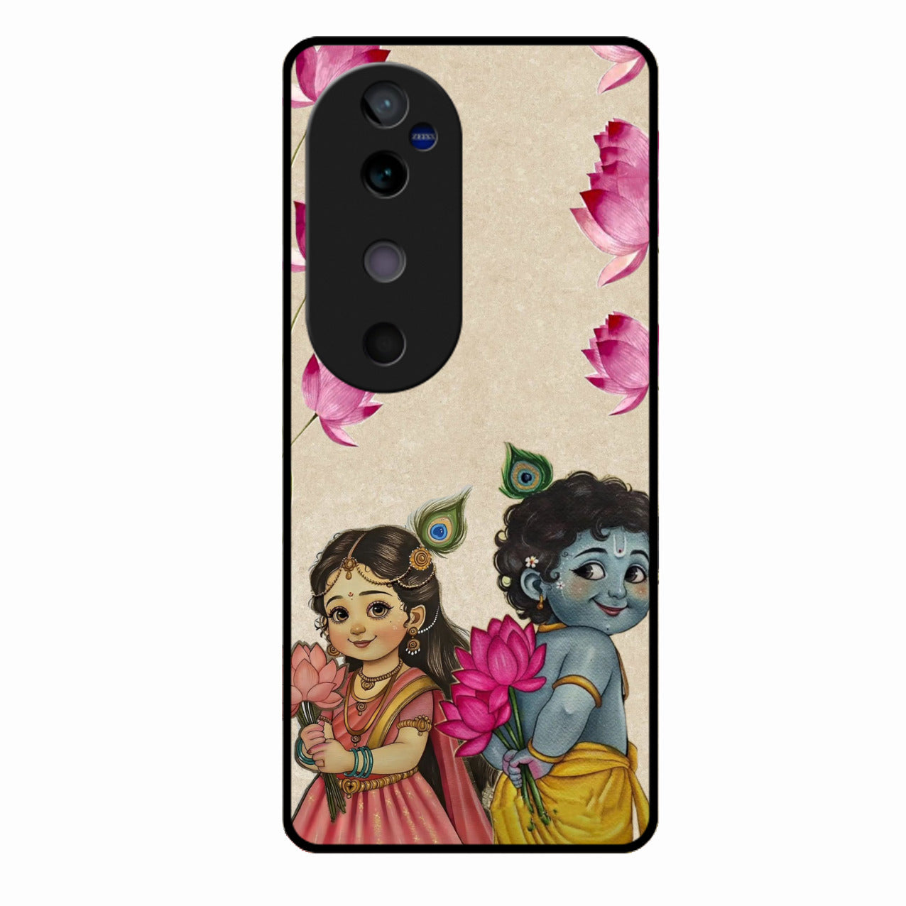 Krishna Eternal Lotus Glass Case for Vivo V40 Pro 5G
