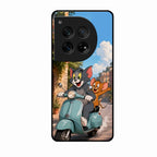 Cartoon Scooter Adventure Premium Glass Phone Case for Oneplus 12 5G