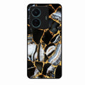 Black Gold Marble Glass Phone Case for Vivo T1 Pro 5G