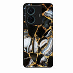 Black Gold Marble Glass Phone Case for Vivo T1 Pro 5G