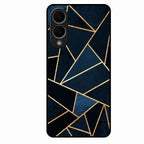 Midnight Gold Geometric Premium Glass Phone Case for Samsung Galaxy S25 Edge 5G