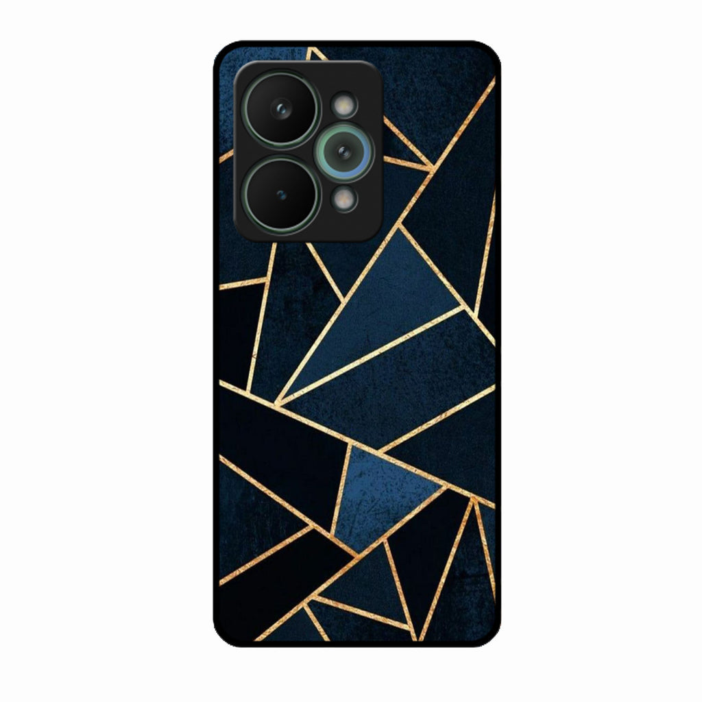 Midnight Gold Geometric Premium Glass Phone Case for Realme 15 Pro 5G