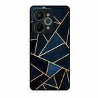 Midnight Gold Geometric Premium Glass Phone Case for Realme 15 Pro 5G
