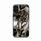 Black Gold Marble Glass Phone Case for iPhone 17