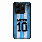 Blue Stripes Number 10 Football Glass Phone Case for Redmi Note 14 Se 5G