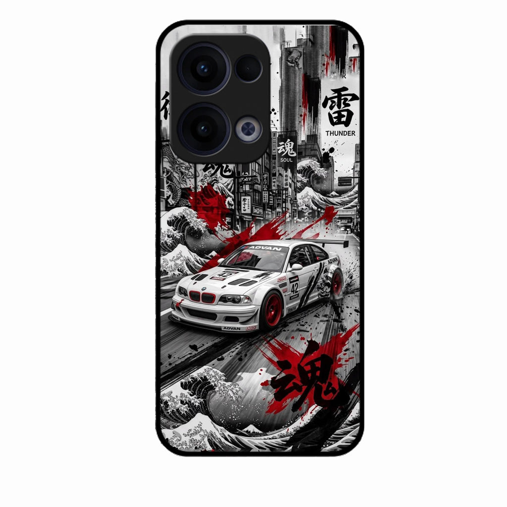 Japanese Wave Drift Racing Premium Glass Phone Case for Oppo Reno 13 5G - ShopOnCliQ