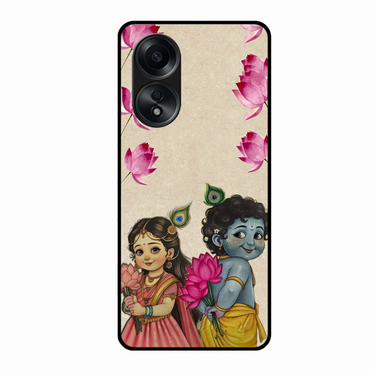 Krishna Eternal Lotus Glass Case for Oppo A58