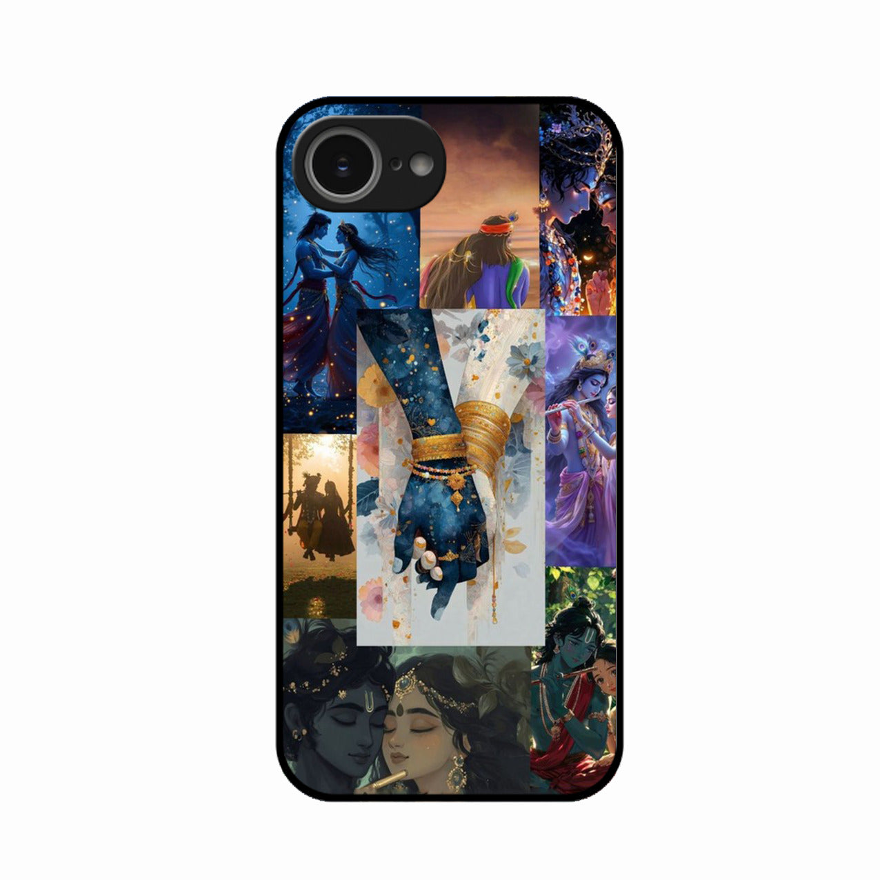 Eternal Radha Krishna Love Glass Phone Case for iPhone 16e