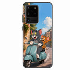 Cartoon Scooter Adventure Premium Glass Phone Case for Samsung Galaxy S20 Ultra