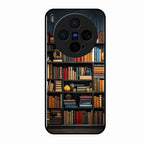 Colorful Bookshelf Art Glass Case Cover for Vivo X300 5G