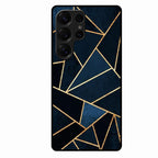 Midnight Gold Geometric Premium Glass Phone Case for Samsung Galaxy S25 Ultra 5G