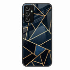 Midnight Gold Geometric Premium Glass Phone Case for Samsung Galaxy A34 5G