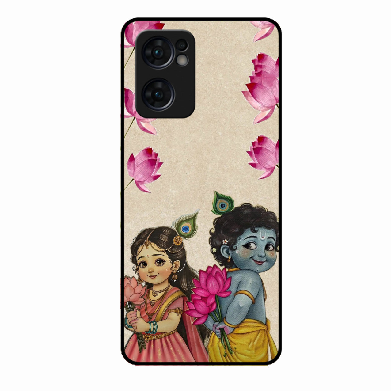 Krishna Eternal Lotus Glass Case for Oppo Reno 7 5G
