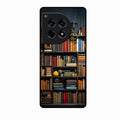 Colorful Bookshelf Art Glass Case Cover for Oneplus 12R 5G