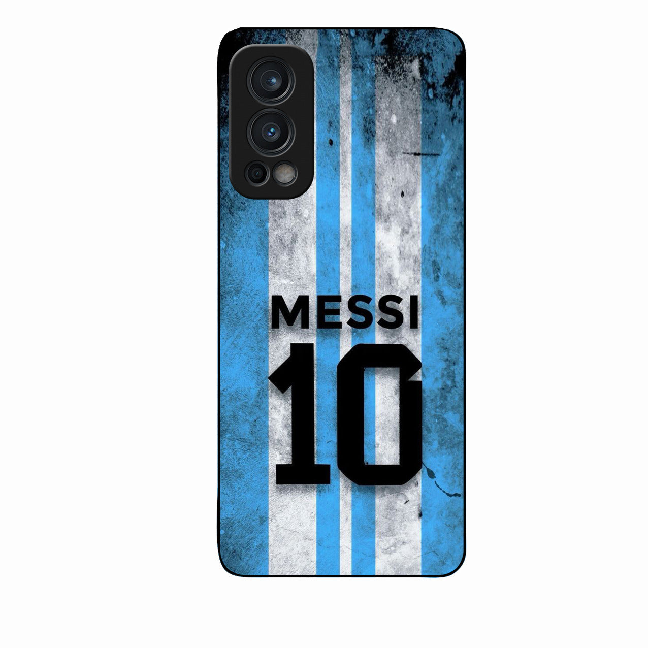 Blue Stripes Number 10 Football Glass Phone Case for Oneplus Nord 2 5G