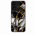 Black Gold Marble Glass Phone Case for Redmi 13 5G