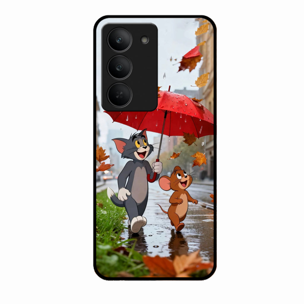 Rainy Day Cartoon Glass Phone Case for Realme 14X 5G