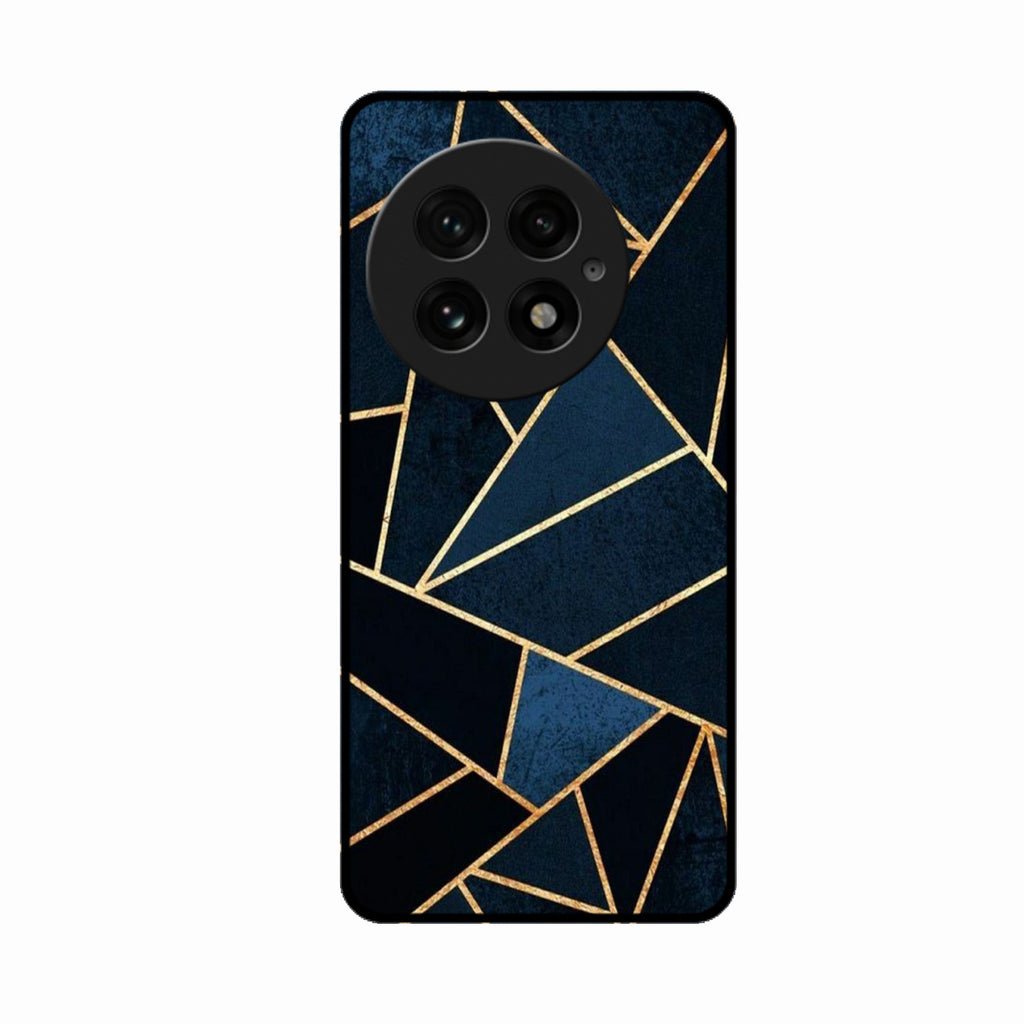 Midnight Gold Geometric Premium Glass Phone Case for Oneplus 13 5G