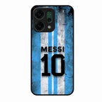 Blue Stripes Number 10 Football Glass Phone Case for Oppo Reno 14 5G