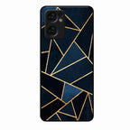 Midnight Gold Geometric Premium Glass Phone Case for Oppo Reno 7 5G