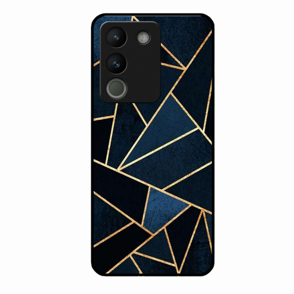 Midnight Gold Geometric Premium Glass Phone Case for Vivo Y200 5G