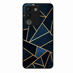 Midnight Gold Geometric Premium Glass Phone Case for Vivo Y200 5G