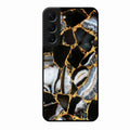 Black Gold Marble Glass Phone Case for Samsung Galaxy S22 Plus 5G